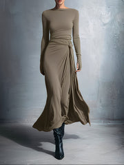 Naiara | Vestido maxi con nudo lateral